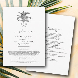 Programme Itinéraire Mariage de Monogramme de palmier tropic