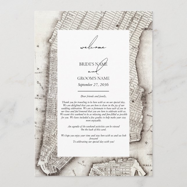 Programme Itinéraire Mariage NYC Destination New York (Devant)