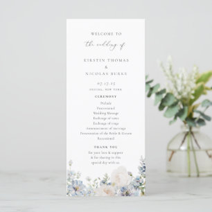 Programme Jardin bleu Dusty Mariage Floral