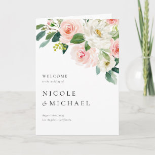 Programme Jardin de fleurs aquarelles Mariage de printemps
