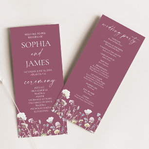 Programme Jardin de Fleurs Sauvages Mariage Fleurs Floral