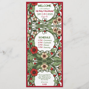 Programme Jardin vintage Art nouveau Mariage