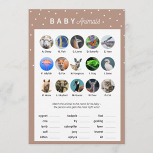 Programme Jeu de Baby shower à thème d'hiver - Bébés animaux