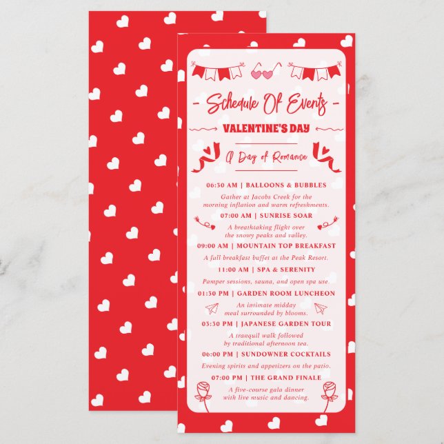 Programme Joyeuse Saint-Valentin Moderne Motif d'Amour (Devant / Derrière)