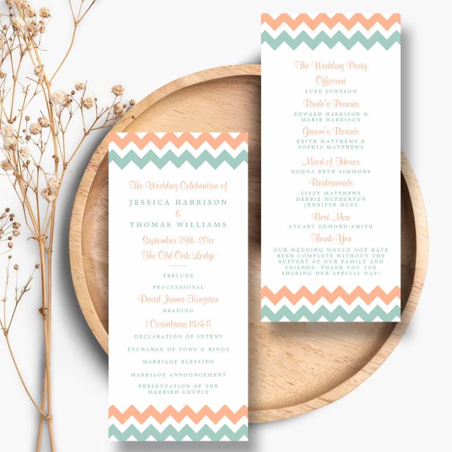 Programme La collection moderne de Mariages Chevron Peach &  (Créateur téléchargé)