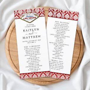 Programme La Parties scintillant Damask Las Vegas Mariage Co
