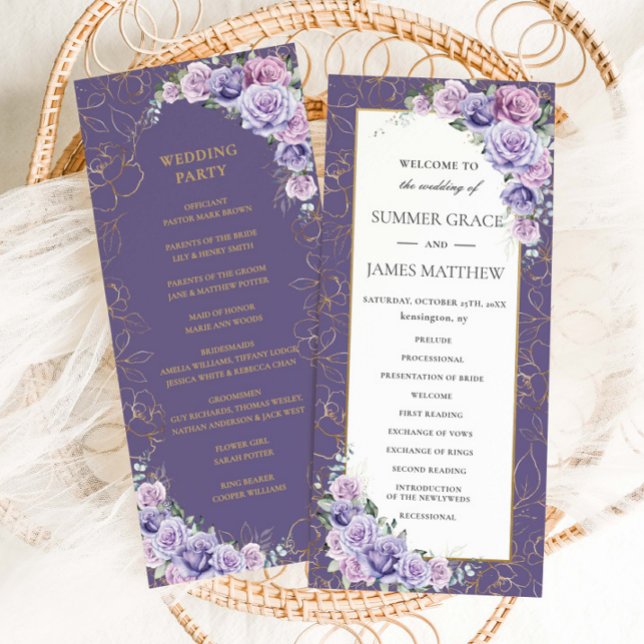 Programme Lavande violette Lilac Ligne Art Mariage Floral (Créateur téléchargé)