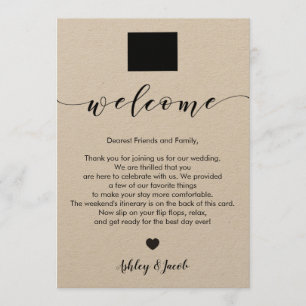 Programme LETTRE D'ACCUEIL Mariage WYoming & Itinéraire Card