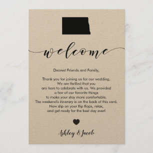 Programme Lettre de bienvenue du Mariage du Dakota du Nord e