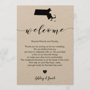 Programme Lettre de bienvenue du Mariage du Massachusetts &