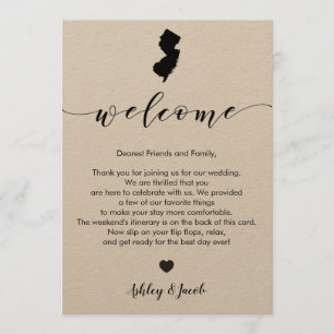 Programme Lettre de bienvenue du Mariage du New Jersey et ca