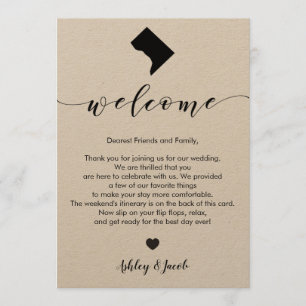 Programme Lettre de bienvenue et itinéraire du Mariage de Wa