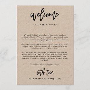 Programme Lettre de bienvenue et sac de bienvenue du Mariage