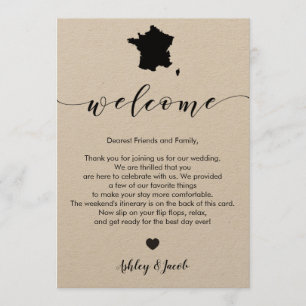 Programme LETTRE Mariage DE BIENVENUE ET Itinéraire