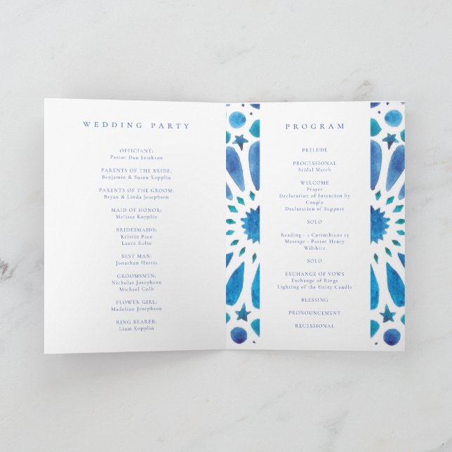 Programme livret mariage en tuiles méditerranéennes et (Intérieur)