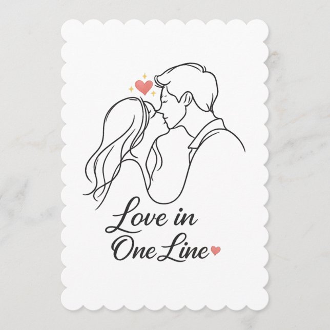 Programme "Love in One Line – Minimal Romantic Couple Card | (Devant)