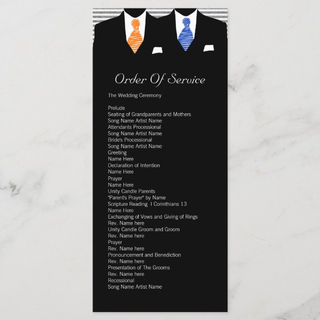 Programme M. et M. Blue / Orange Gay Mariage (Devant)