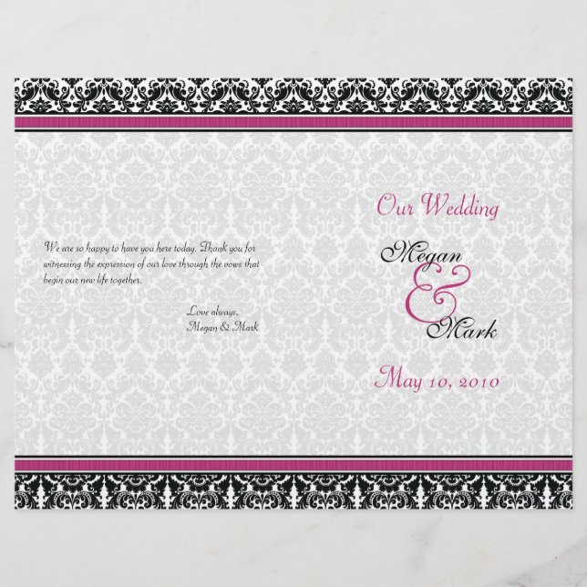 Programme Magenta Pink Black Mariage damassé (Devant)