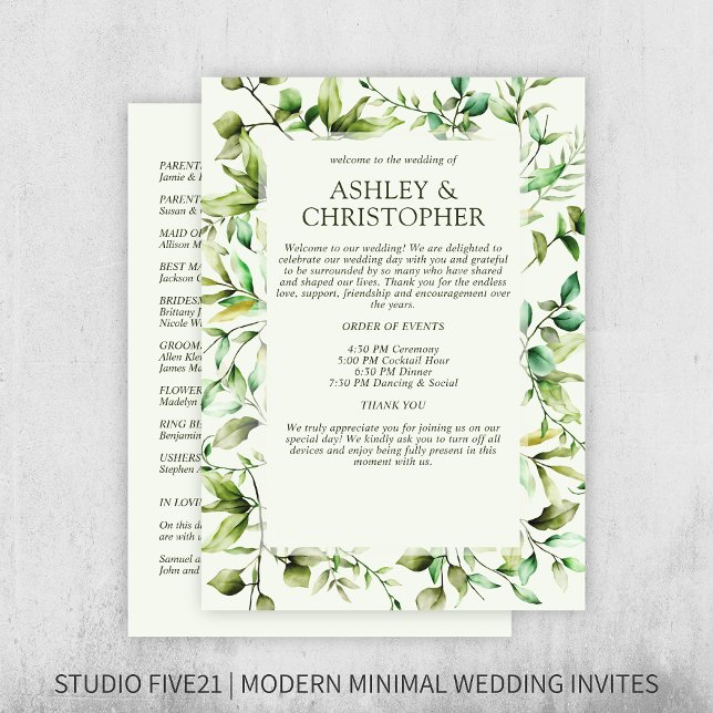 Programme Mariage à la frontière florale rustique classique (Créateur téléchargé)