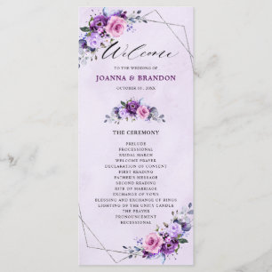 Programme Mariage aux tons violets Lilac rose vif