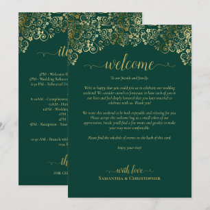 Programme Mariage Bienvenue & Itinéraire Vert Émeraude & Or