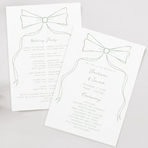 Programme Mariage blanc et vert de la mâchoire dessinée à la