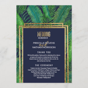 Programme Mariage bleu de la marine Gold Navy Tropical Palm