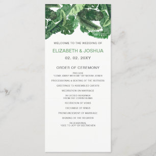 Programme mariage botanique tropical feuille