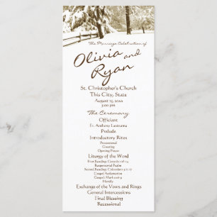 Programme Mariage campagnard de sérénité d'hiver