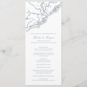 Programme Mariage Charleston Caroline du Sud Bleu Poussiéreu