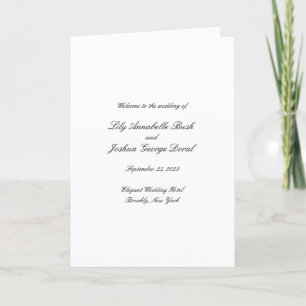 Programme Mariage Classique Noir et Blanc Intemporel