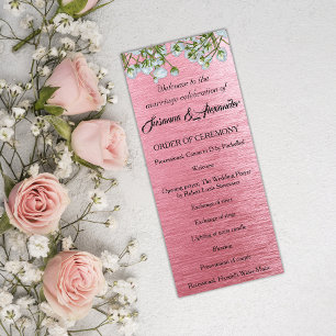 Programme Mariage contemporain en métal rose et en roses bla