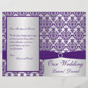 Programme Mariage damassé d'argent et de violet II