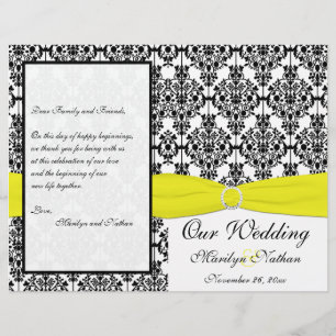 Programme Mariage damassé jaune et noir