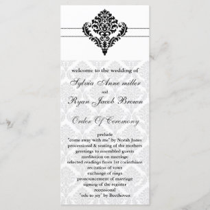 programme mariage damassé noir et blanc