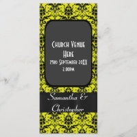 Programme mariage damassé noir et jaune