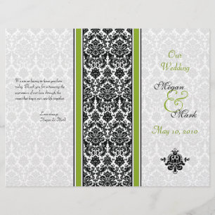 Programme Mariage damassé verte et noire