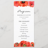 Mariage d'aquarelle de pavois rouges