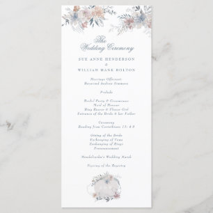Programme Mariage d'aquarelle romantique à couronne florale