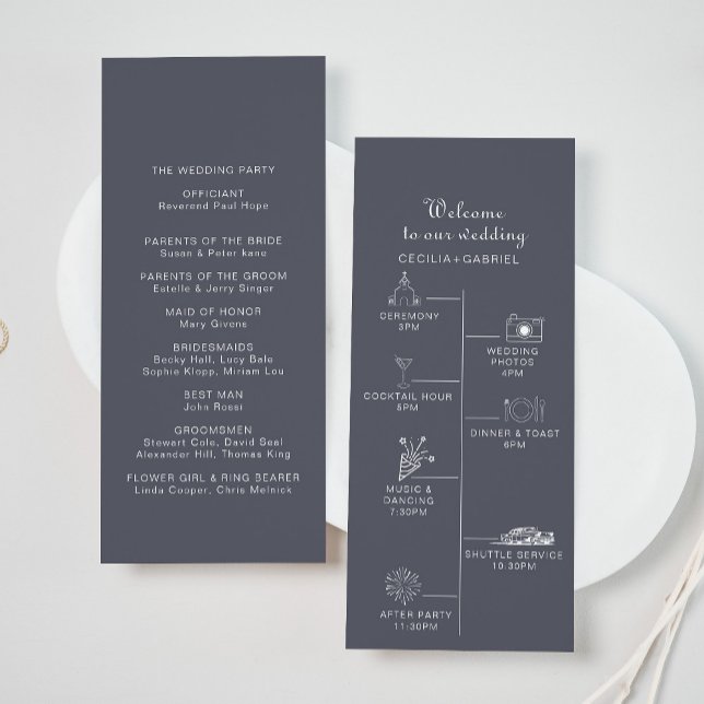 Programme Mariage de chronologie Boho de soirée simple (Créateur téléchargé)
