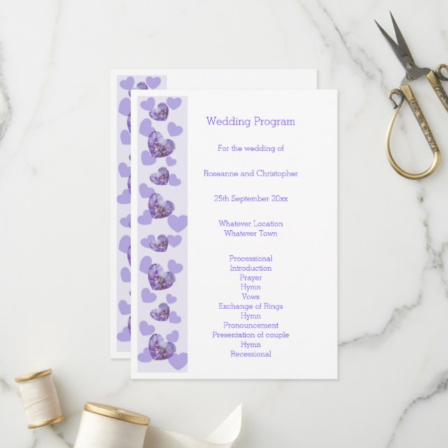 Programme Mariage de conception cardiaque de la glycine viol (Devant/Arrière en situation)