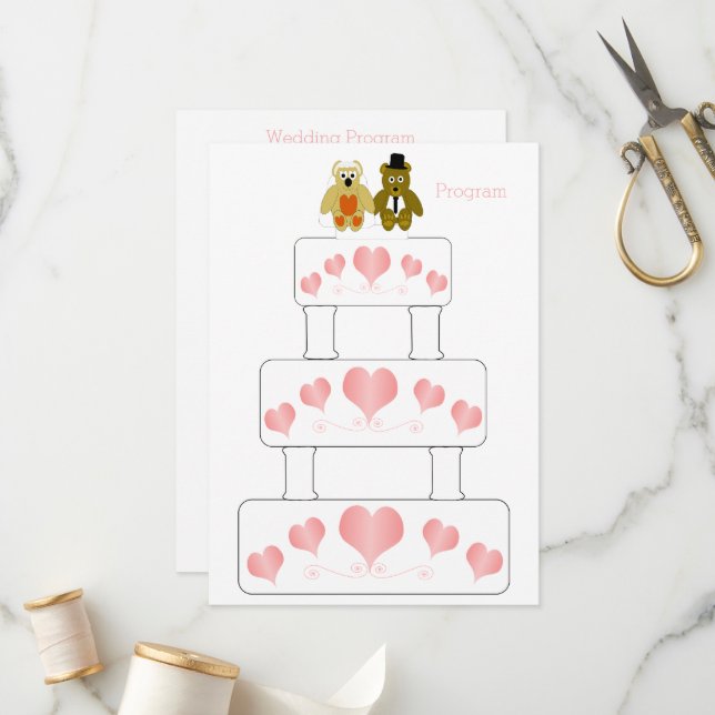 Programme Mariage de conception de gâteau mariage (Devant/Arrière en situation)