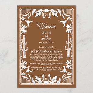 Programme Mariage de cow-boy de style western marron Program