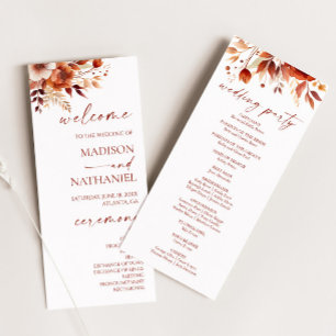 Programme Mariage de fleurs Brown rouillées de Bourgogne