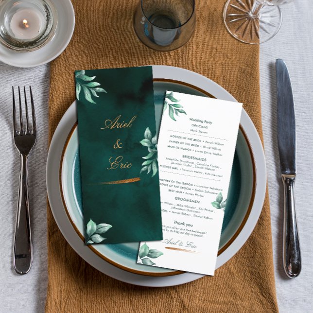 Programme Mariage de police de script Emerald Eucalyptus (Créateur téléchargé)
