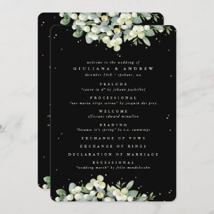 Programme Mariage d'hiver Elégant Black Snowberry+Eucalyptus