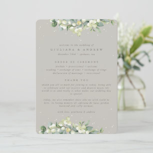 Programme Mariage d'hiver Greige Snowberry+Eucalyptus