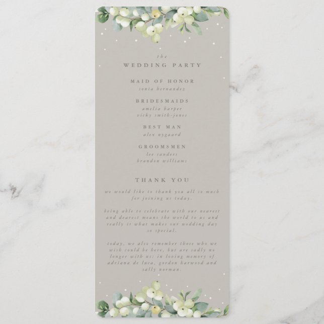 Programme Mariage d'hiver Greige Snowberry+Eucalyptus (Dos)