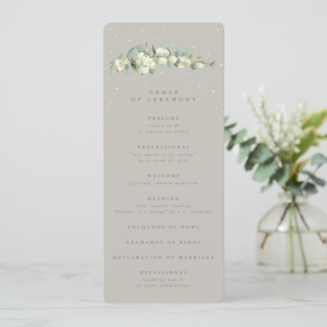 Programme Mariage d'hiver Greige Snowberry+Eucalyptus (Debout devant)