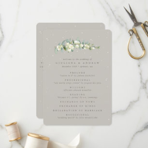 Programme Mariage d'hiver Greige Snowberry+Eucalyptus